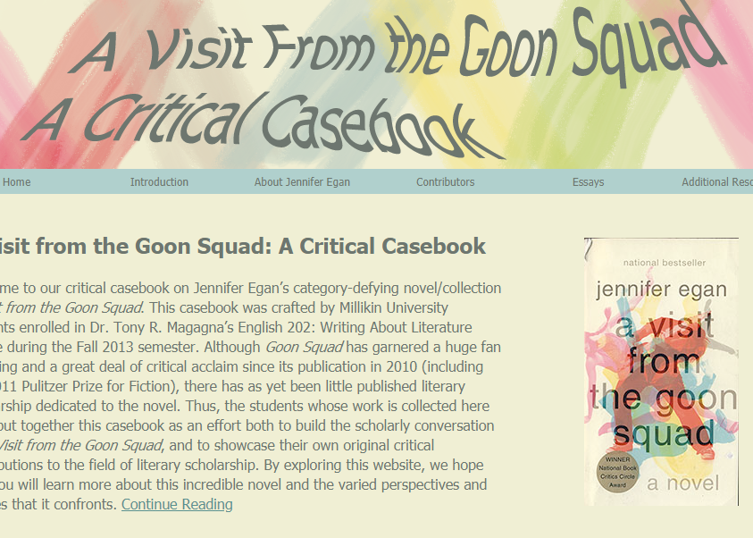 A Visit from the Goon Squad Casebook Home Page