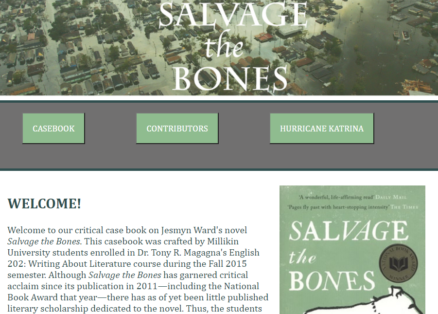 Salvage the Bones Casebook Home Page
