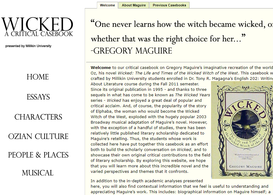 Wicked Casebook Home Page